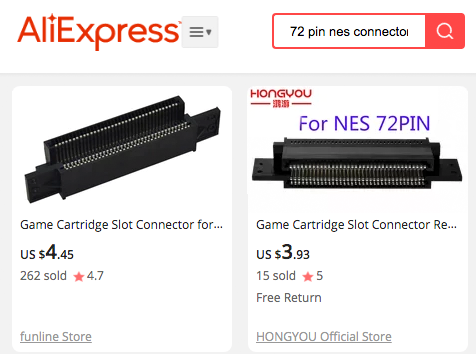 [Picture of NES connector on Aliexpress]